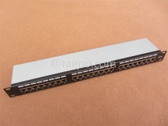 1U 24 port CAT5E RJ45 server rack shielded STP network patch panel