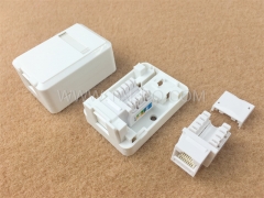 CAT5E 8P8C 1 port surface mount box with keystone jack with RoHS Certificate