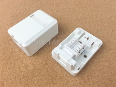 CAT5E 8P8C 1 port surface mount box with keystone jack with RoHS Certificate