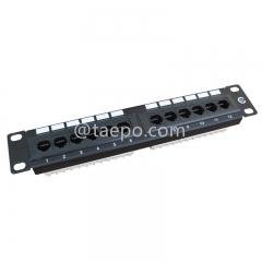 10 inch 1U CAT5E RJ45 UTP 12 port network patch panel