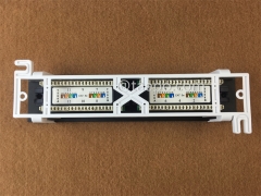 10 inch 1U CAT5E RJ45 UTP wall mounted 12 port network patch panel with bracket