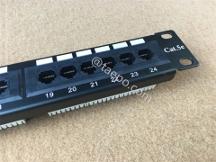 19 inch 1U rack mounted 24 port CAT5E RJ45 UTP network patch panel with 110 and IDC Terminal