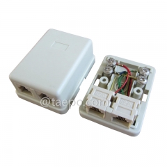 2 port CAT3 6P4C telephone jack wire connection box