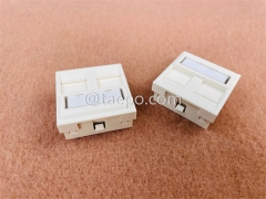 45x45mm 2 port French Style network faceplate insert for Cat5e Cat6 Keystona jack