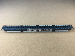 19 inch 1U rack mounted 24 port CAT5E RJ45 UTP network patch panel with 110 and IDC Terminal