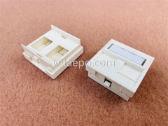 45x45mm 2 port French Style network faceplate insert for Cat5e Cat6 Keystona jack