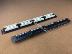 19 inch 1U rack mounted 24 port CAT5E RJ45 UTP network patch panel with 110 and IDC Terminal