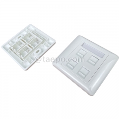 86x86mm AP style 4 port RJ45 wall network face plate