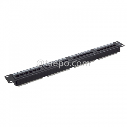 19 inch 1U rack mounted 24 port CAT5E RJ45 UTP network patch panel with 110 and IDC Terminal