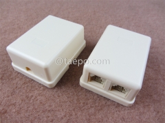 2 port CAT3 6P4C telephone jack wire connection box