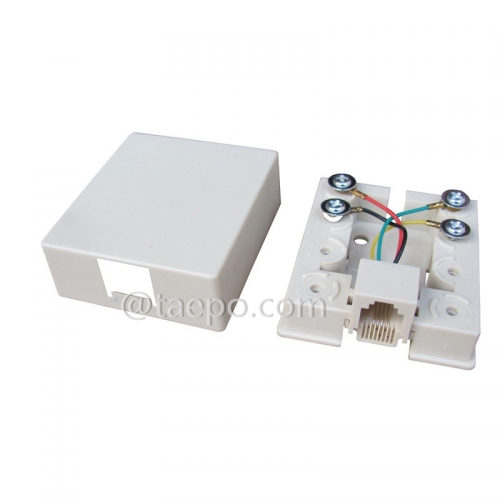 CAT3 telephone wire connection box with 6P4C RJ11 jack