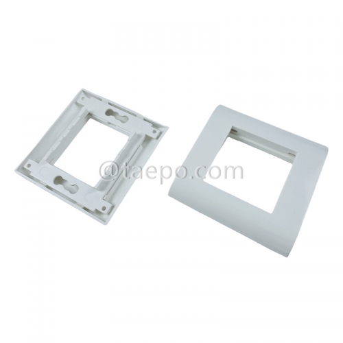80x80mm 2 port RJ45 network French faceplates applicable with faceplate insert and keystone jack