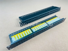 19 inch 1U rack mount 48 port CAT6 UTP patch panel with IDC terminal and bracket