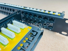 19 inch 1U rack mount 48 port CAT6 UTP patch panel with IDC terminal and bracket