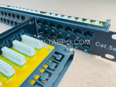 19 inch server rack 1U 48 port CAT5E RJ45 network patch panel with cable bracket