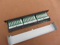 19 inch 1U 24 port CAT6 RJ45 shielded network patch panel with bracket