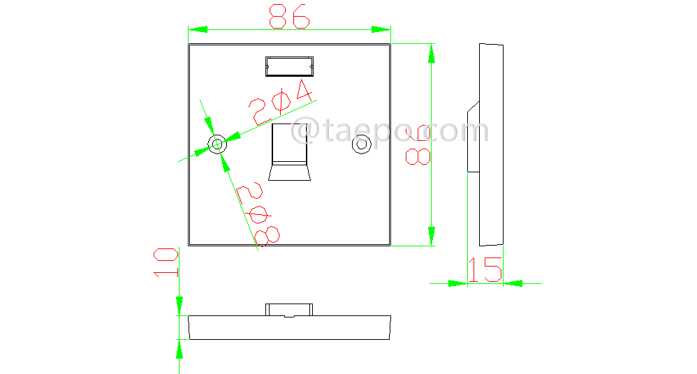 Schematic Diagrams for 86 UK style 1 port faceplate