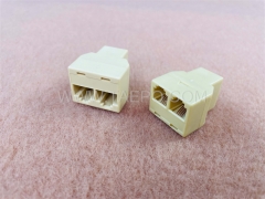 6P4C RJ11 female to Duplex female Telephone socket Splitter adapter