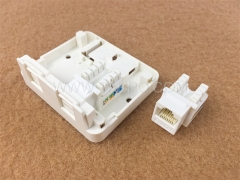 CAT5E RJ45 8P8C UTP 2 port surface mount box Compatible with keystone jack with RoHS Certificate