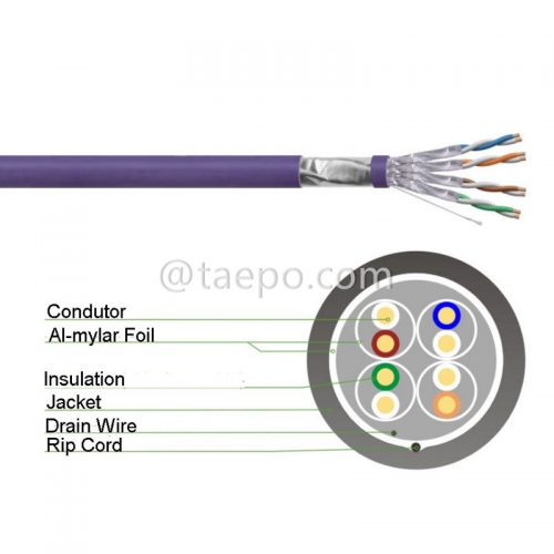 4 pairs CAT6A FTP shielded bare copper network LAN cable