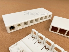 8-port surface box, CAT5E, RJ45, 8P8C, UTP, 190x74x28mm, AP style, without keystone jack