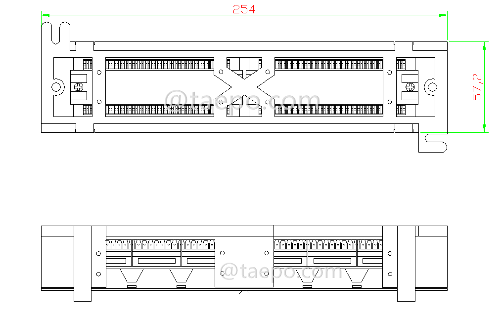 Schematic Diagrams for 12 port cat6 patch panel with bracket