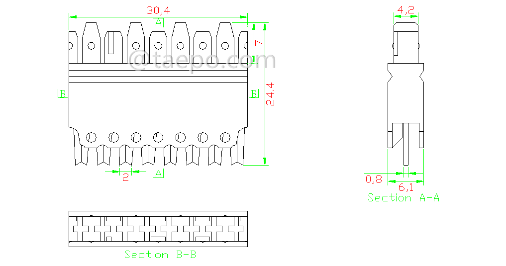 Schematic Diagrams for 4 pairs 110 connecting block 