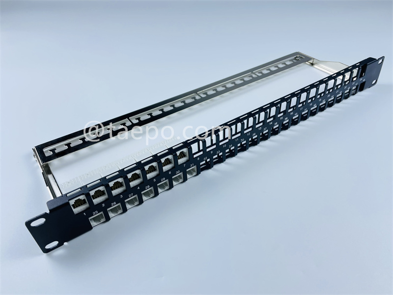 48-port patch panel, blank, for UTP keystone jack, 19