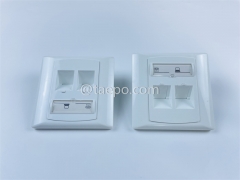 86x86mm German style 2 port RJ45 network face plates for outlets