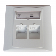 86x86mm German style 2 port RJ45 network face plates for outlets