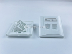 86x86mm German style 2 port RJ45 network face plates for outlets