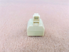 Rj11 male to Dual RJ11 female 6P4C wall jack telephone line splitter Duplex adapter