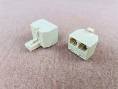 Rj11 male to Dual RJ11 female 6P4C wall jack telephone line splitter Duplex adapter