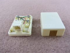 1 port CAT3 6P4C telephone wire RJ12 jack connection box