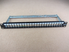 19 inch 1U height 24 port blank patch panel for STP keystone jack with cable manager