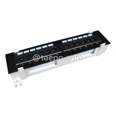 1U 10 inch RJ45 UTP wall mounted netowrk cat6 patch panel 12 port with bracket