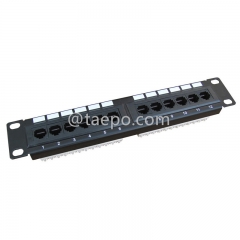 1U 10inch rack RJ45 UTP category 6 12 port network patch panel