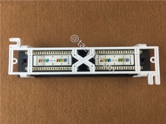 1U 10 inch RJ45 UTP wall mounted netowrk cat6 patch panel 12 port with bracket