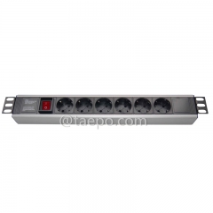 German DIN49440 standard 16A 250VAC 1.5U power distribution unit server rack PDU with master switch