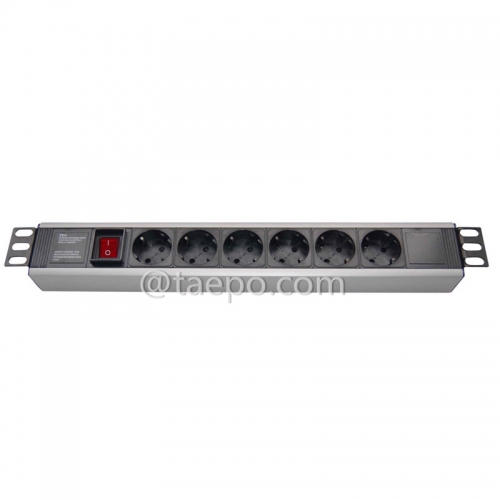 German DIN49440 standard 16A 250VAC 1.5U power distribution unit server rack PDU with master switch