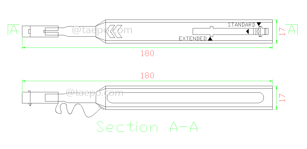 Schematic Diagrams for Fiber optic one click cleaner pen for 2.5mm FC SC ST fiber connector