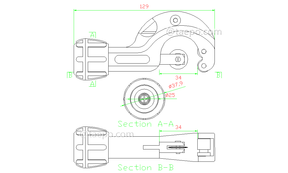 Schematic Diagrams for Horizontal  Fiber optic cable jacket stripper for cable diameter 4-28mm