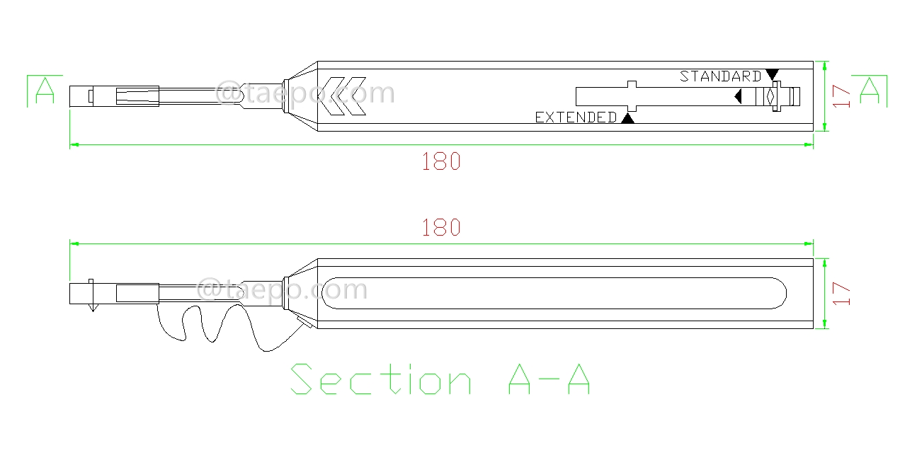 Schematic Diagrams for Fiber optic one click cleaner pen for 1.25mm LC and MU fiber connector