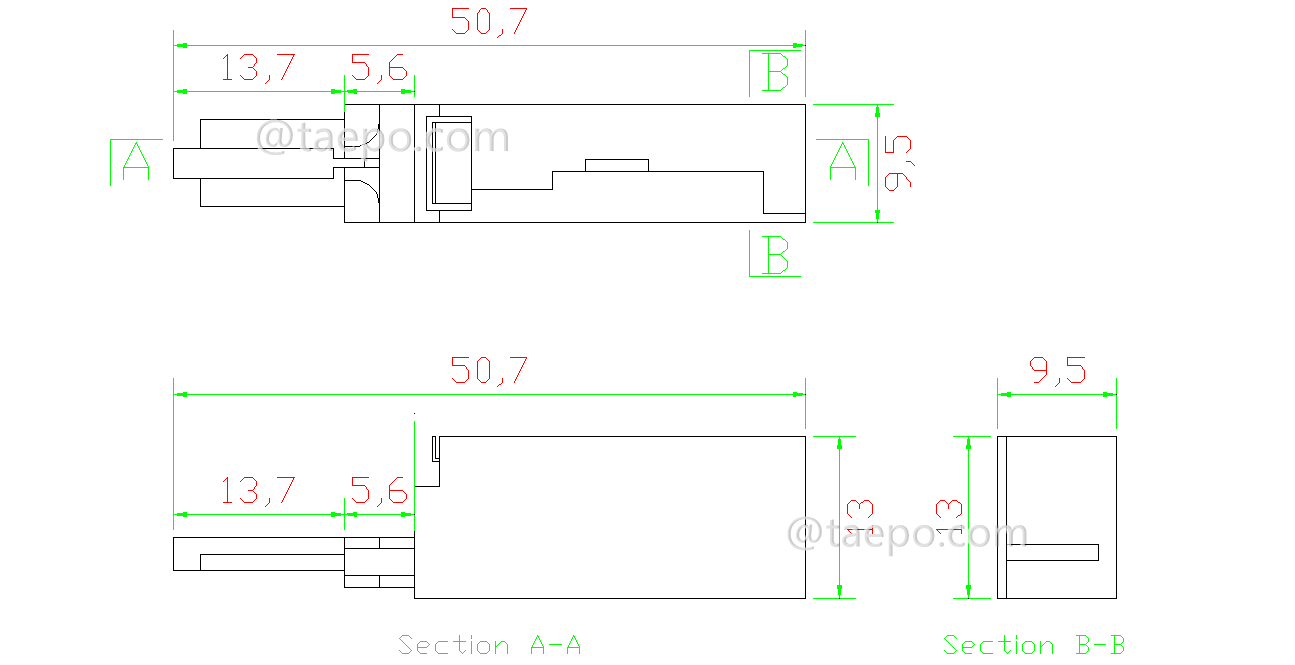 Schematic Diagrams for 1 pair MDF protector for LSA module