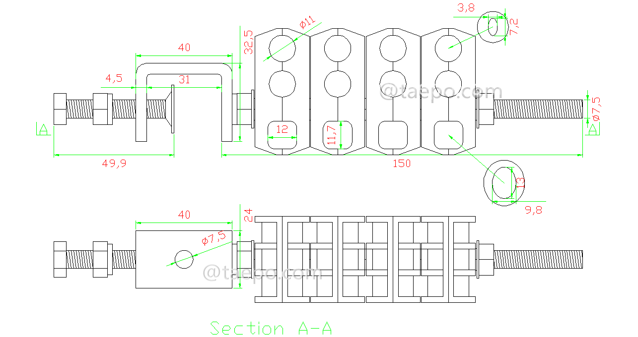 Schematic Diagrams for FIBER OPTIC CABLE CLAMP 4 LEVEL, 8 FIBER