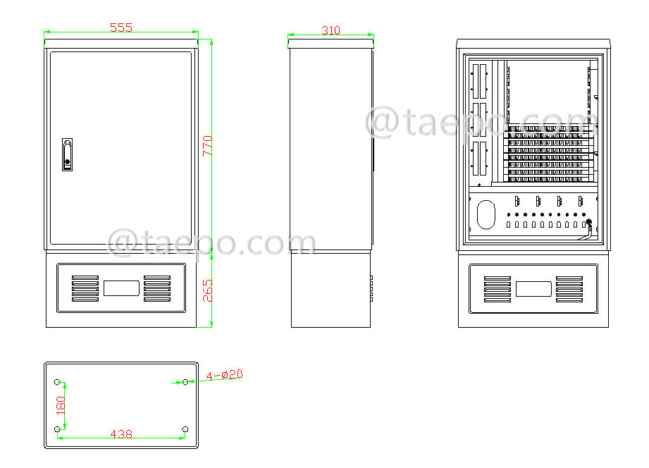 Schematic Diagrams for 96 fibers SMC fiber street cabinet