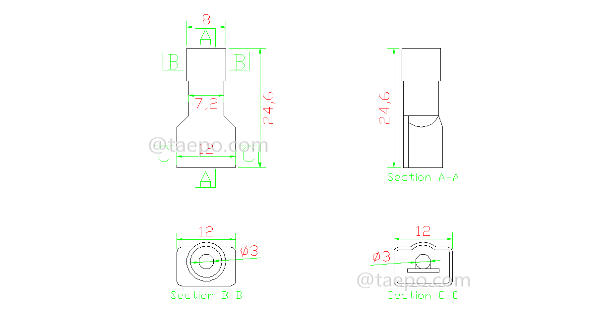 Schematic Diagrams for 1 wire yellow 953T nylon terminal 