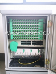 Outdoor SC type 96 fibers SMC fiber optic street cabinet with 4 plastic case slots