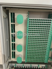 Outdoor SC type 288 fibers SMC fiber optic street cabinet with 10 plastic case slots