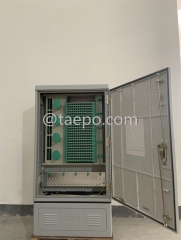 Outdoor SC type 288 fibers SMC fiber optic street cabinet with 10 plastic case slots